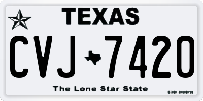 TX license plate CVJ7420