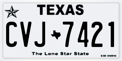 TX license plate CVJ7421
