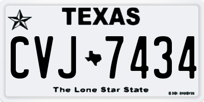 TX license plate CVJ7434