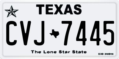 TX license plate CVJ7445