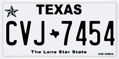 TX license plate CVJ7454