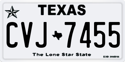 TX license plate CVJ7455