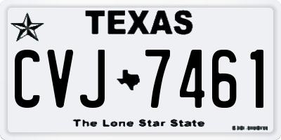 TX license plate CVJ7461