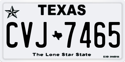 TX license plate CVJ7465