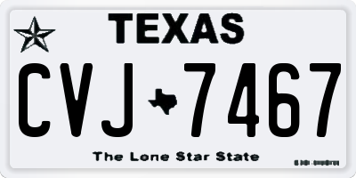 TX license plate CVJ7467