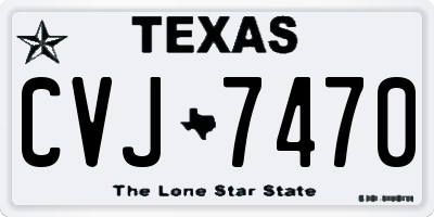 TX license plate CVJ7470