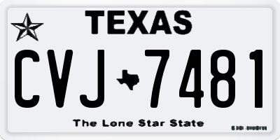 TX license plate CVJ7481