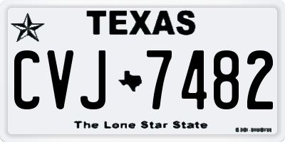TX license plate CVJ7482
