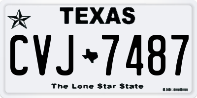 TX license plate CVJ7487