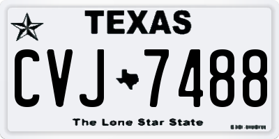 TX license plate CVJ7488