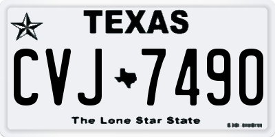 TX license plate CVJ7490