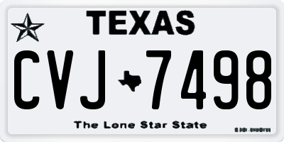 TX license plate CVJ7498