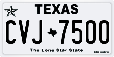 TX license plate CVJ7500