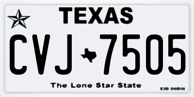 TX license plate CVJ7505