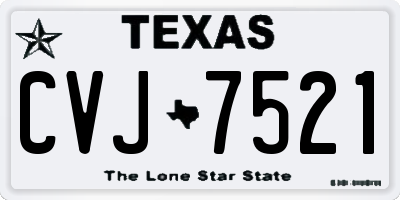 TX license plate CVJ7521