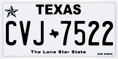 TX license plate CVJ7522
