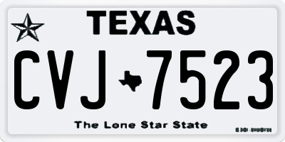 TX license plate CVJ7523