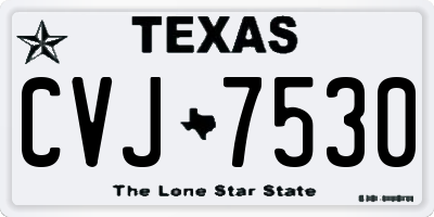 TX license plate CVJ7530