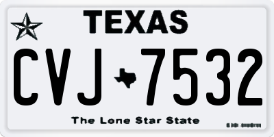 TX license plate CVJ7532