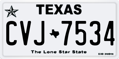 TX license plate CVJ7534
