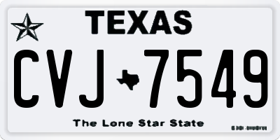 TX license plate CVJ7549