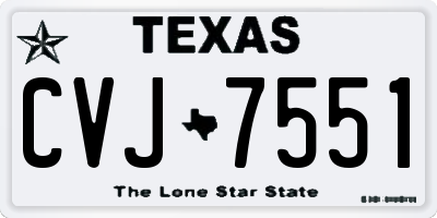 TX license plate CVJ7551