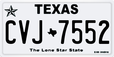 TX license plate CVJ7552