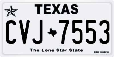 TX license plate CVJ7553
