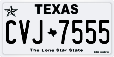 TX license plate CVJ7555