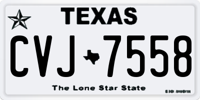 TX license plate CVJ7558