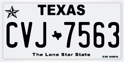 TX license plate CVJ7563