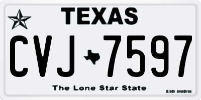 TX license plate CVJ7597