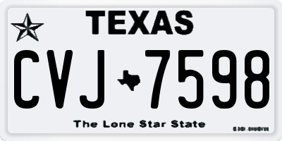 TX license plate CVJ7598