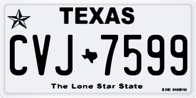 TX license plate CVJ7599