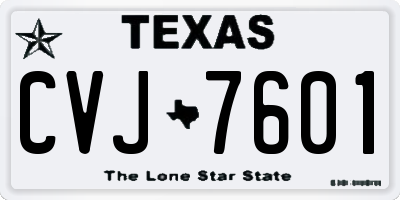 TX license plate CVJ7601