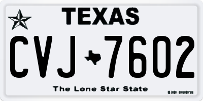 TX license plate CVJ7602
