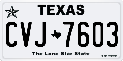 TX license plate CVJ7603