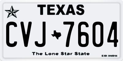 TX license plate CVJ7604