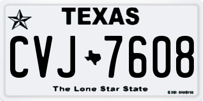 TX license plate CVJ7608