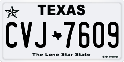 TX license plate CVJ7609