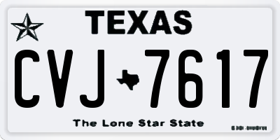 TX license plate CVJ7617