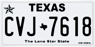 TX license plate CVJ7618
