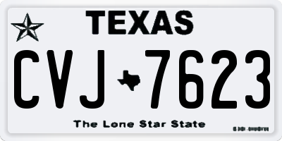 TX license plate CVJ7623
