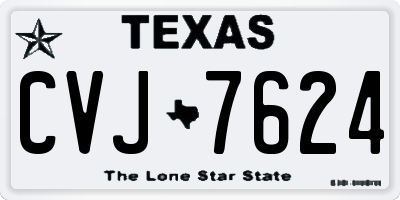 TX license plate CVJ7624