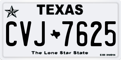 TX license plate CVJ7625
