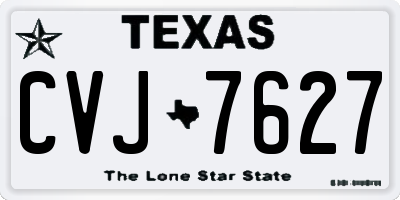 TX license plate CVJ7627