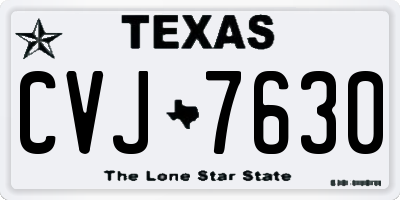 TX license plate CVJ7630