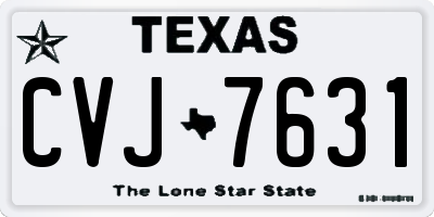 TX license plate CVJ7631