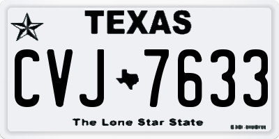 TX license plate CVJ7633