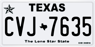 TX license plate CVJ7635